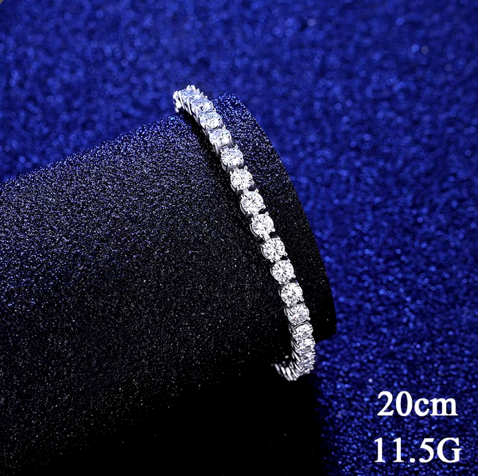 4 mm Femme Bling 925 Sterling Silver Tennis Moissanite Bracelet