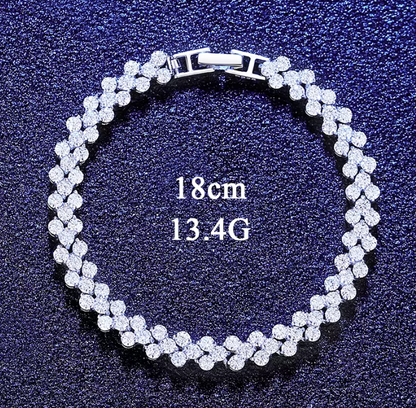 6.4 mm Heart Rome 925 Sterling Silver Tennis Moissanite Bracelet