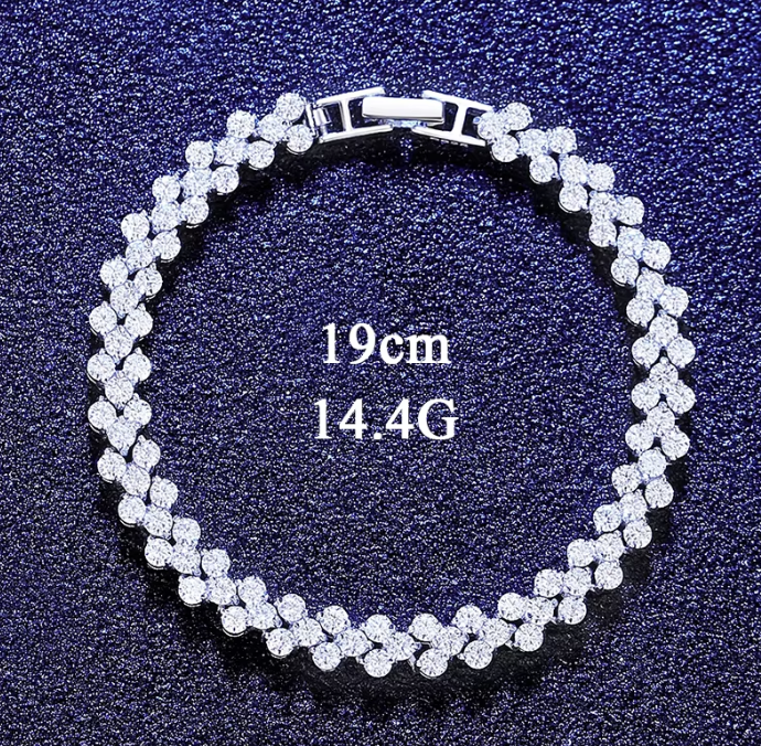 6.4 mm Heart Rome 925 Sterling Silver Tennis Moissanite Bracelet