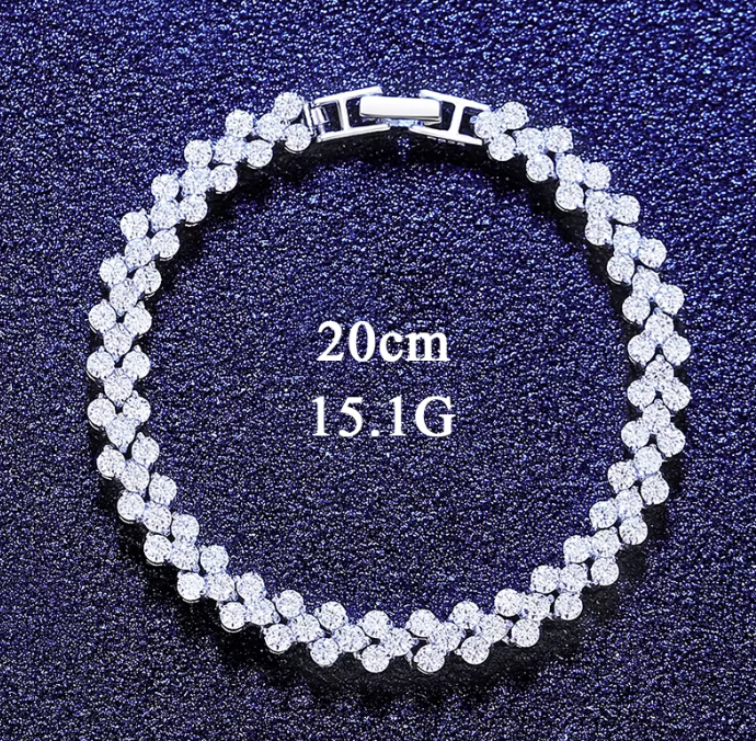 6.4 mm Heart Rome 925 Sterling Silver Tennis Moissanite Bracelet