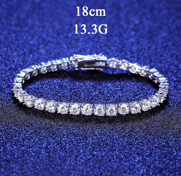 5 mm Luxury Iced Out 925 Sterling Silver Tennis Moissanite Bracelet