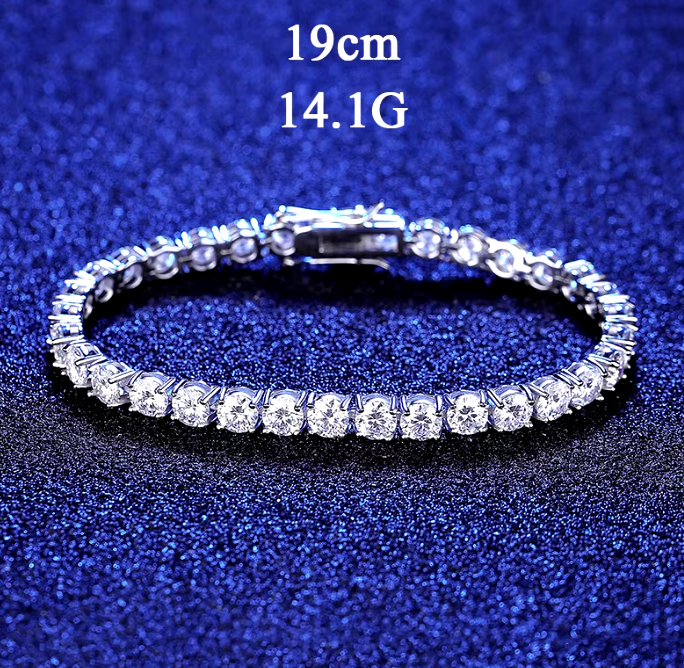 5 mm Luxury Iced Out 925 Sterling Silver Tennis Moissanite Bracelet