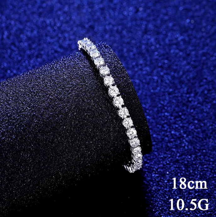 4 mm Femme Bling 925 Sterling Silver Tennis Moissanite Bracelet