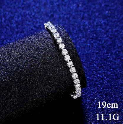 4 mm Femme Bling 925 Sterling Silver Tennis Moissanite Bracelet