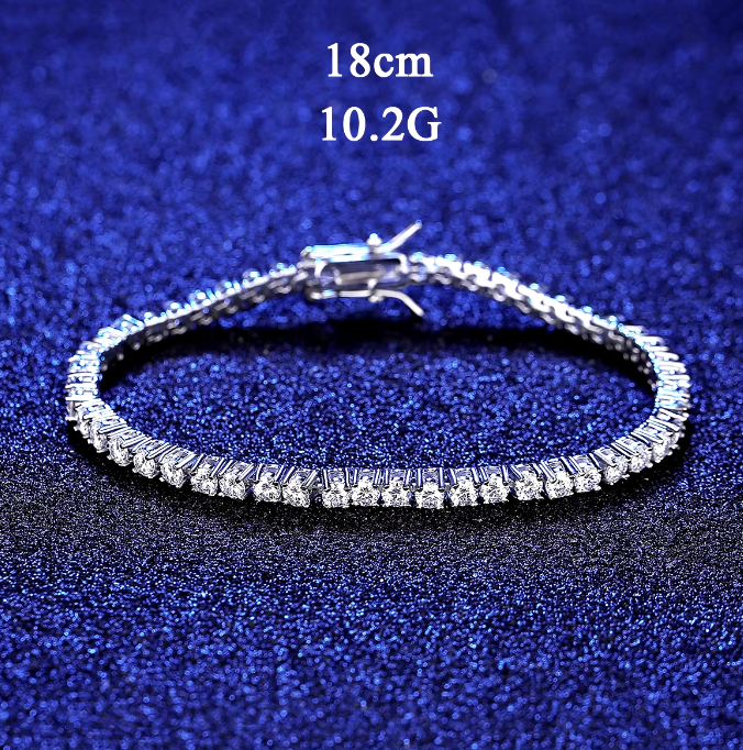 4 mm Femme Bling 925 Sterling Silver Tennis Moissanite Bracelet