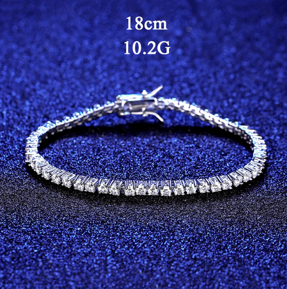 3 mm Femme Iced 925 Sterling Silver Tennis Moissanite Bracelet