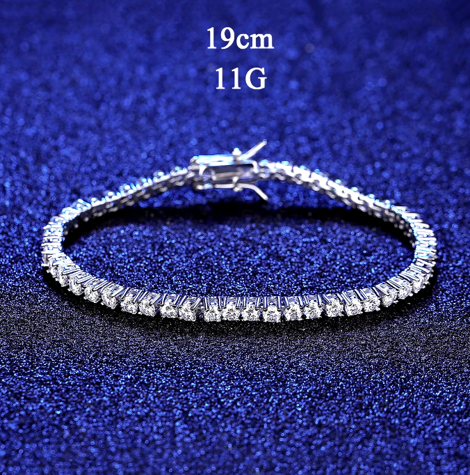 4 mm Femme Bling 925 Sterling Silver Tennis Moissanite Bracelet