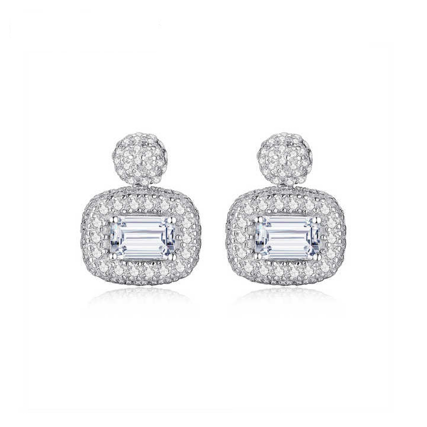 1.2 ct Radiant Emerald Cut Moissanite Earrings