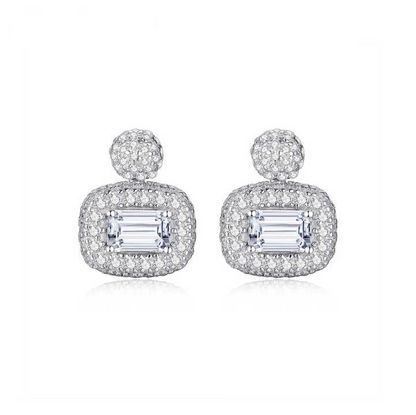 1.2 ct Radiant Emerald Cut Moissanite Earrings