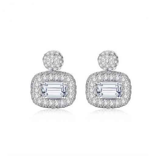 1.2 ct Radiant Emerald Cut Moissanite Earrings