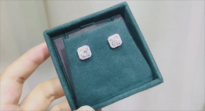 1 ct Glimmer Square Moissanite Studs