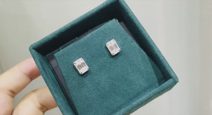 0.6 ct Crystal Clear Confidence Emerald Cut Moissanite Studs for Men - Single Piece