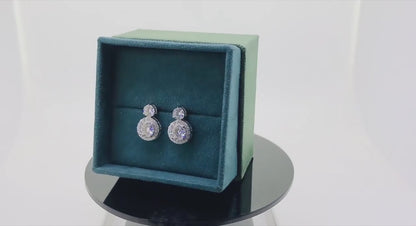 1 ct Crown Moissanite Stud Earrings