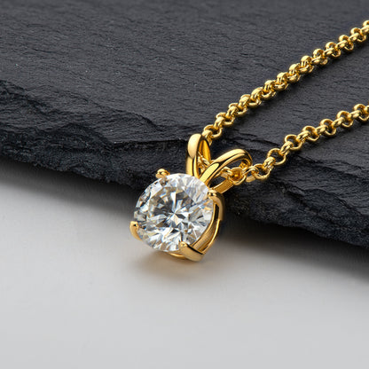 Sparkle Beyond Stardust Moissanite Pendant: Rose, White and Yellow Gold Charm